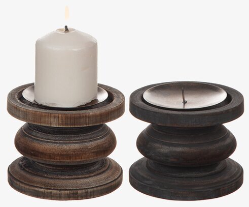 Ljusstake Trä Svarvad 8cm från Different Design i trä