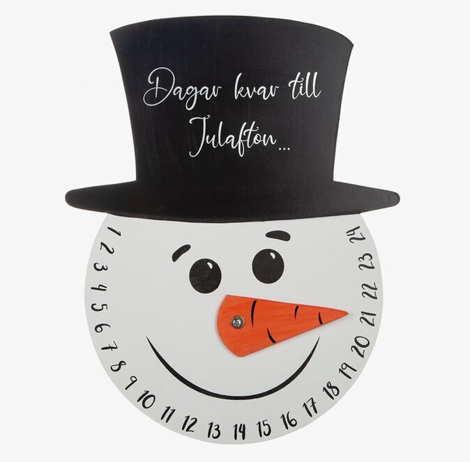 Snögubbe Kalender Vägg från Different Design med morotsnäsa