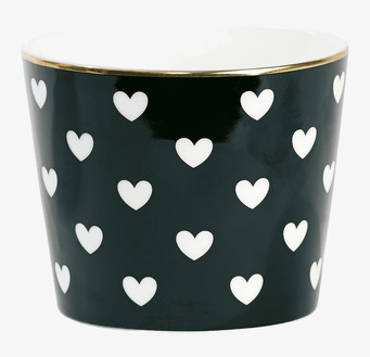 Skål Hearts från Miss Etoile med svart och vitt hjärtmönster