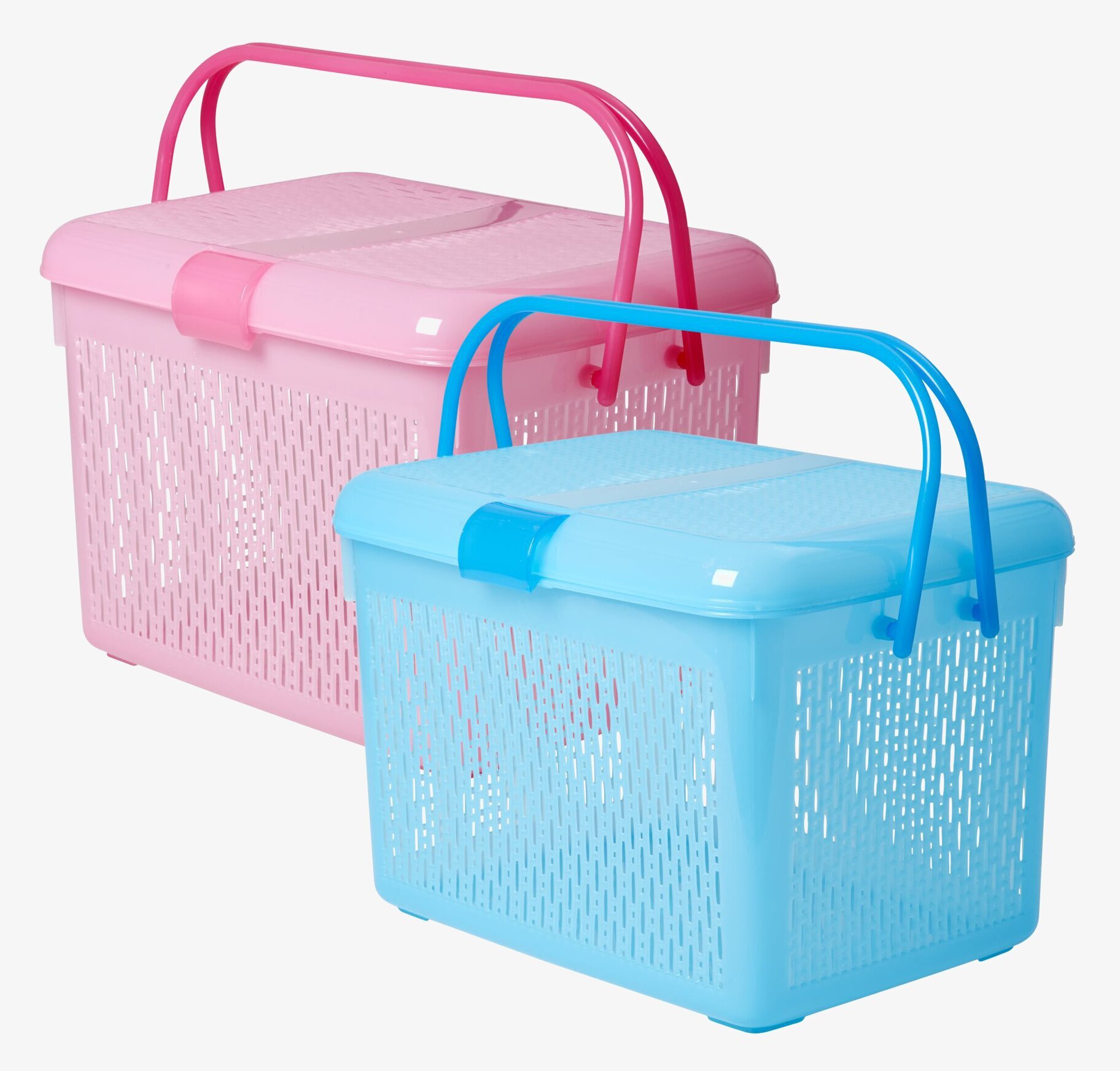 Picknickbag från Rice i pastellrosa och pastellblå färger