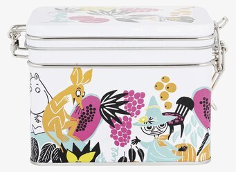 Bild av dekorativ Muminplåtburk med vintagekänsla