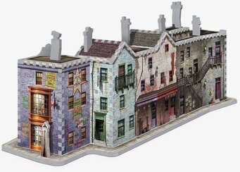 Diagon Alley 3D-pussel från Wrebbit med detaljerade byggnader