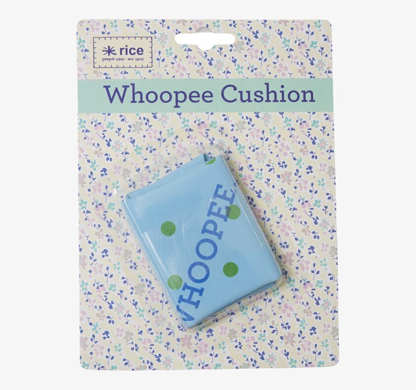 Whoopee Cushion Blå från Rice i blått med gröna prickar