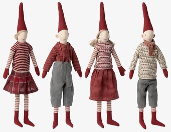 Fyra Medium Pixy Maileg-dockor från varumärket Maileg