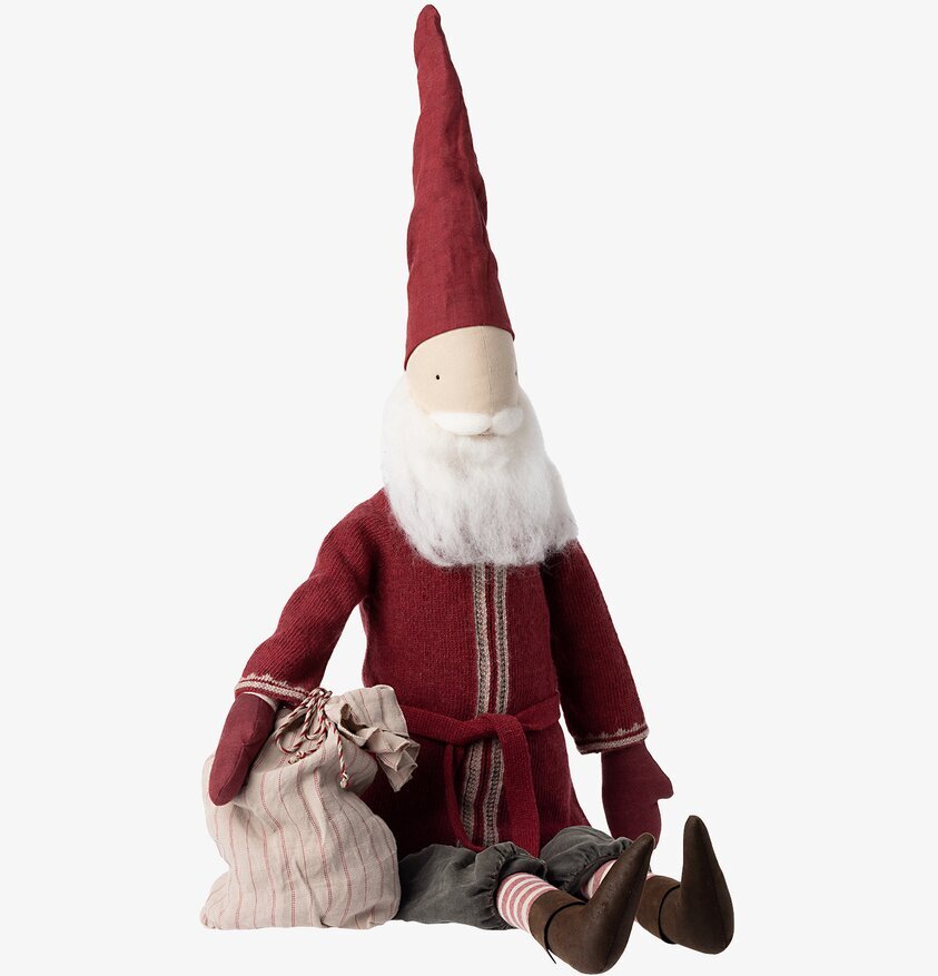Maileg Santa Large från Maileg i vinröd kappa och säck