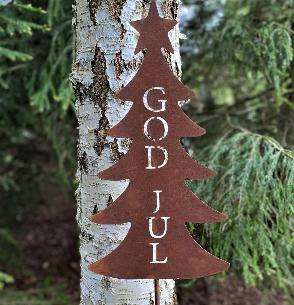 God Jul - Julgran På Stav från Lind Decoration i trädgård