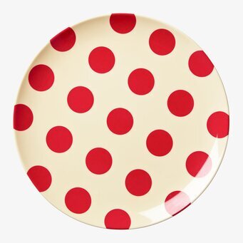 Tallrikar Cream With Red Dots från Rice med röda prickar