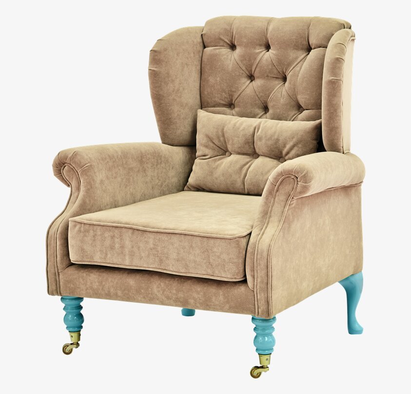 Fåtölj Beige från Rice med traditionell och modern design