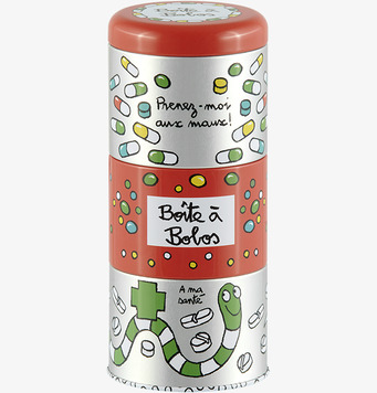 Foto av färgglad och lekfull medicinförvaringsburk