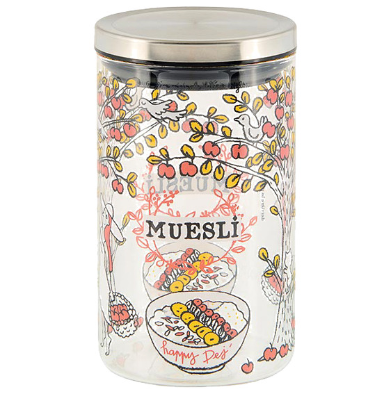 Glasburk Müsli från Derriére la porte med färgglatt tryck