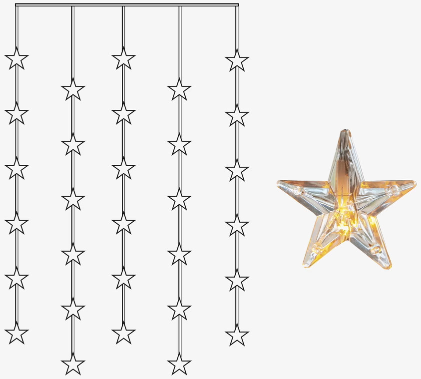 Ljusgardin Star Curtain från Star Trading i fönster