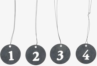 Dekoration Hängen 1-4 från IB Laursen i metall med siffror