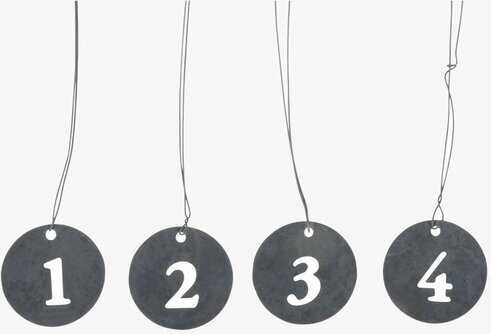 Dekoration Hängen 1-4 från IB Laursen i metall med siffror