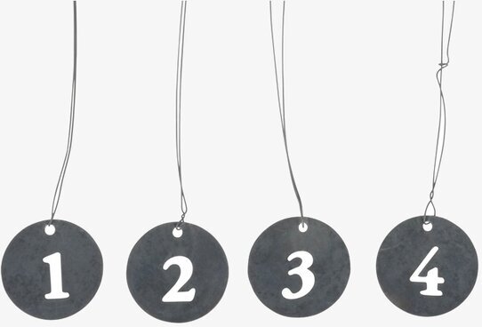 Dekoration Hängen 1-4 från IB Laursen i metall med siffror