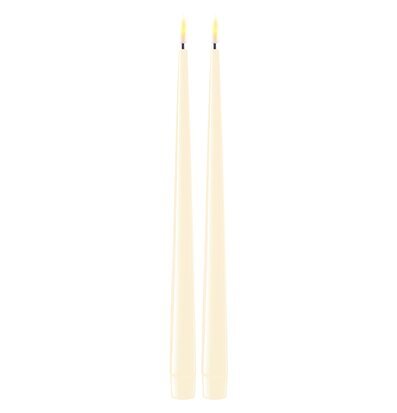 Middagsljus Creme LED 2-Pack 28 cm från Deluxe Homeart