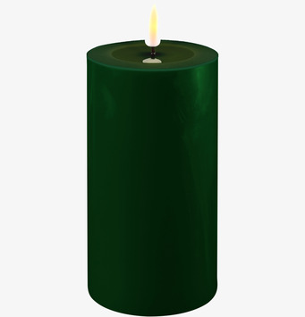 Blockljus LED Mörkgrön 7.5x15cm från Deluxe Homeart