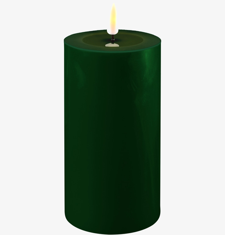 Blockljus LED Mörkgrön 7.5x15cm från Deluxe Homeart