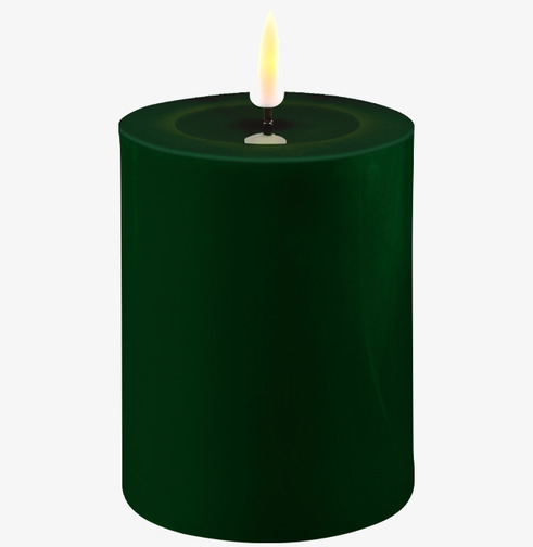 Blockljus LED Mörkgrön 7.5x10cm från Deluxe Homeart