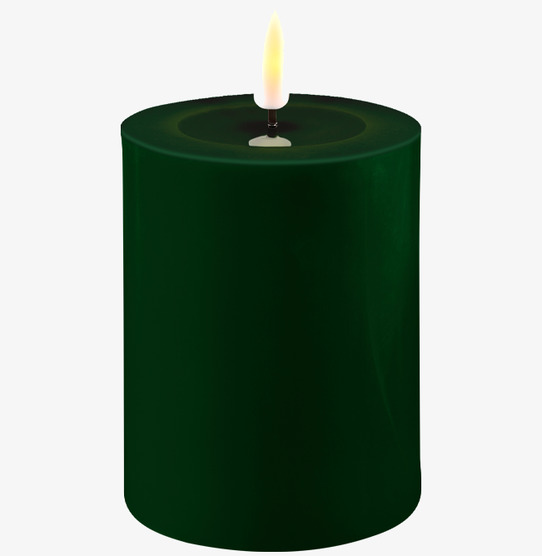 Blockljus LED Mörkgrön 7.5x10cm från Deluxe Homeart