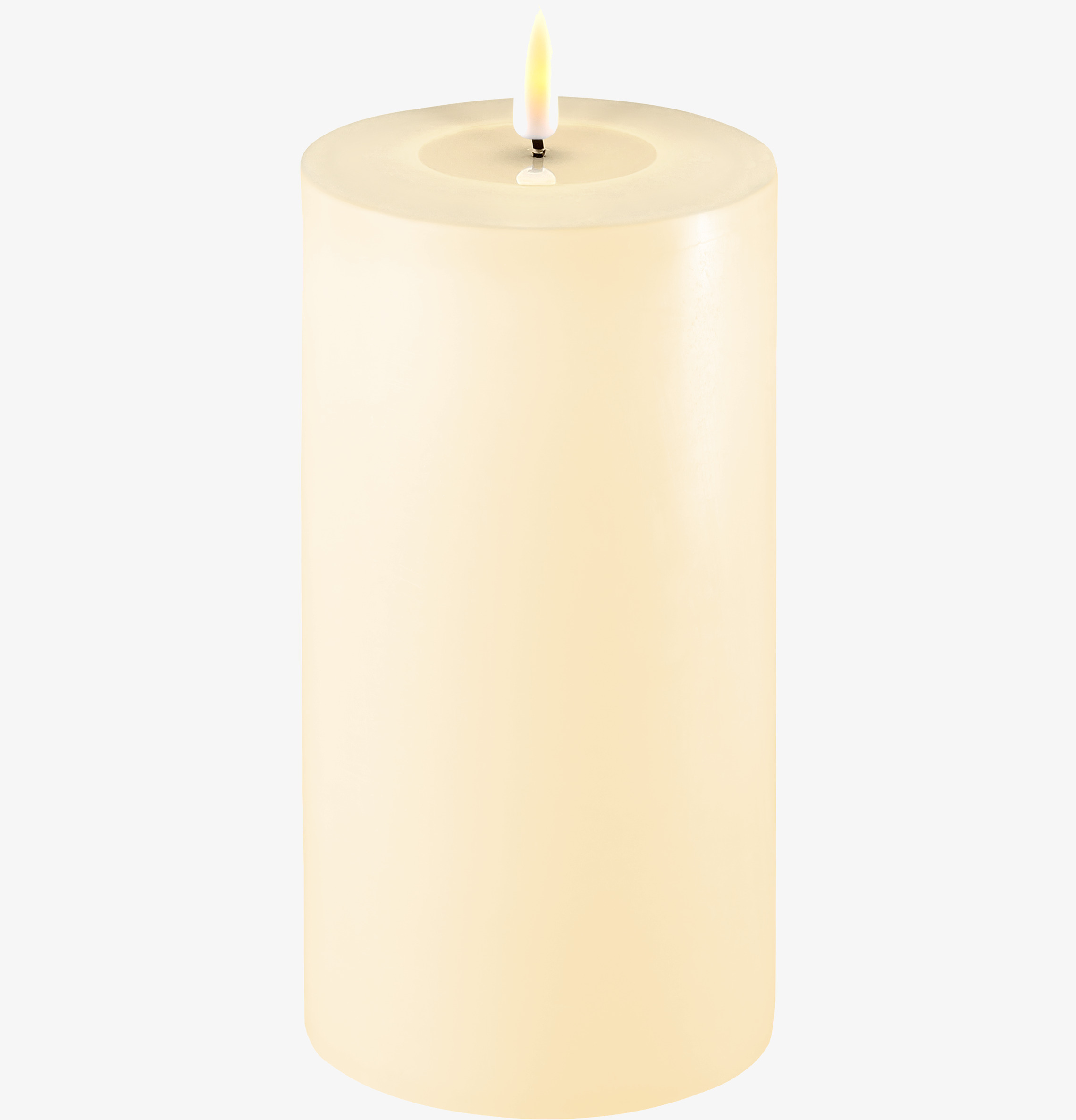 Blockljus LED Creme 10x20cm från Deluxe Homeart i krämfärg