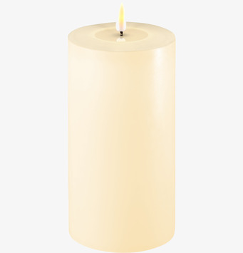 Blockljus LED Creme 10x20cm från Deluxe Homeart i krämfärg