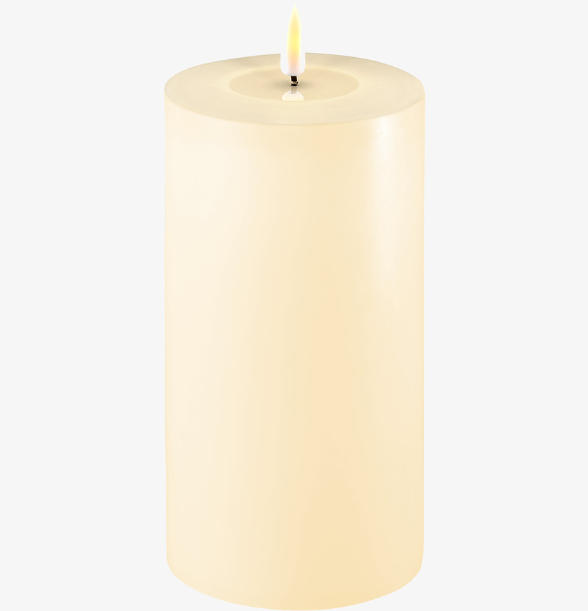 Blockljus LED Creme 10x20cm från Deluxe Homeart i krämfärg