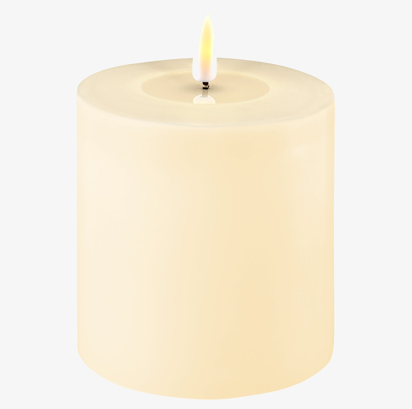 Blockljus LED Creme 10x10cm från Deluxe Homeart