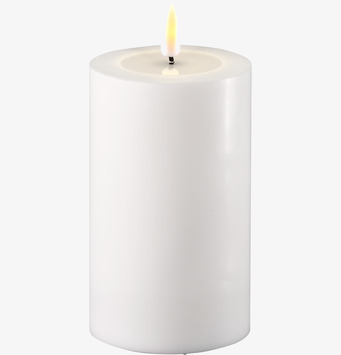 Blockljus LED Vit 7.5x12.5cm från Deluxe Homeart i vit miljö