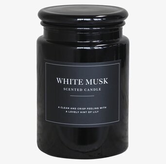 Doftljus White Musk från Chic Antique i mörk glasburk