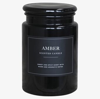 Doftljus Amber från Chic Antique i svart glasburk med lock