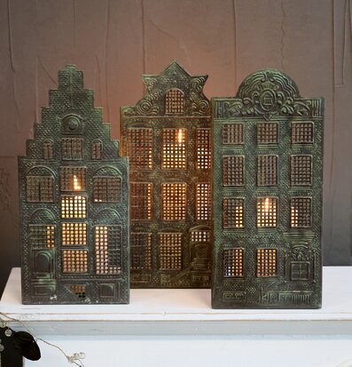 Ljushållare Husfasad Antik Mässing från Chic Antique