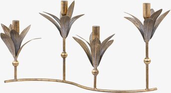 Ljusstake Bladdekor Antik Mässing från Chic Antique