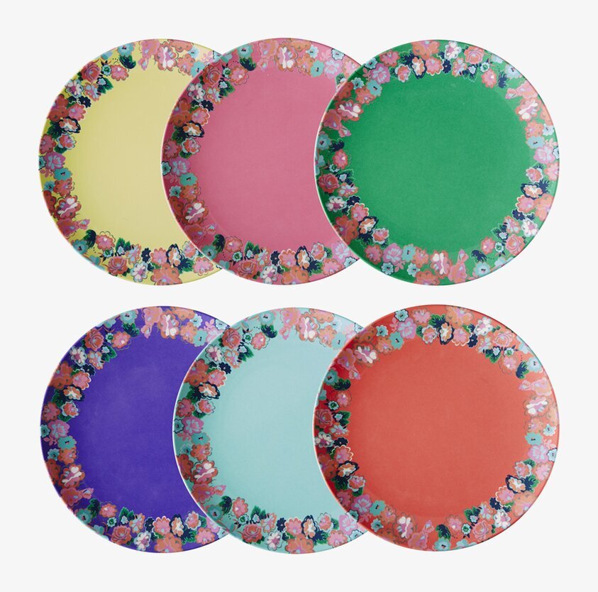 Assiette Melamin Blomster från Rice - färgglada melamintallrikar