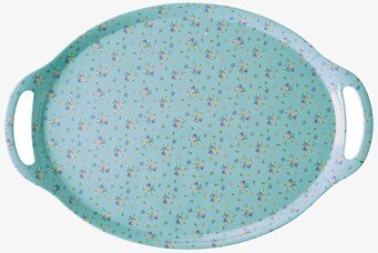 Bricka Blomster Aqua från Rice med blommigt mönster