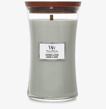 WoodWick Lavender & Cedar Large doftljus med trälock