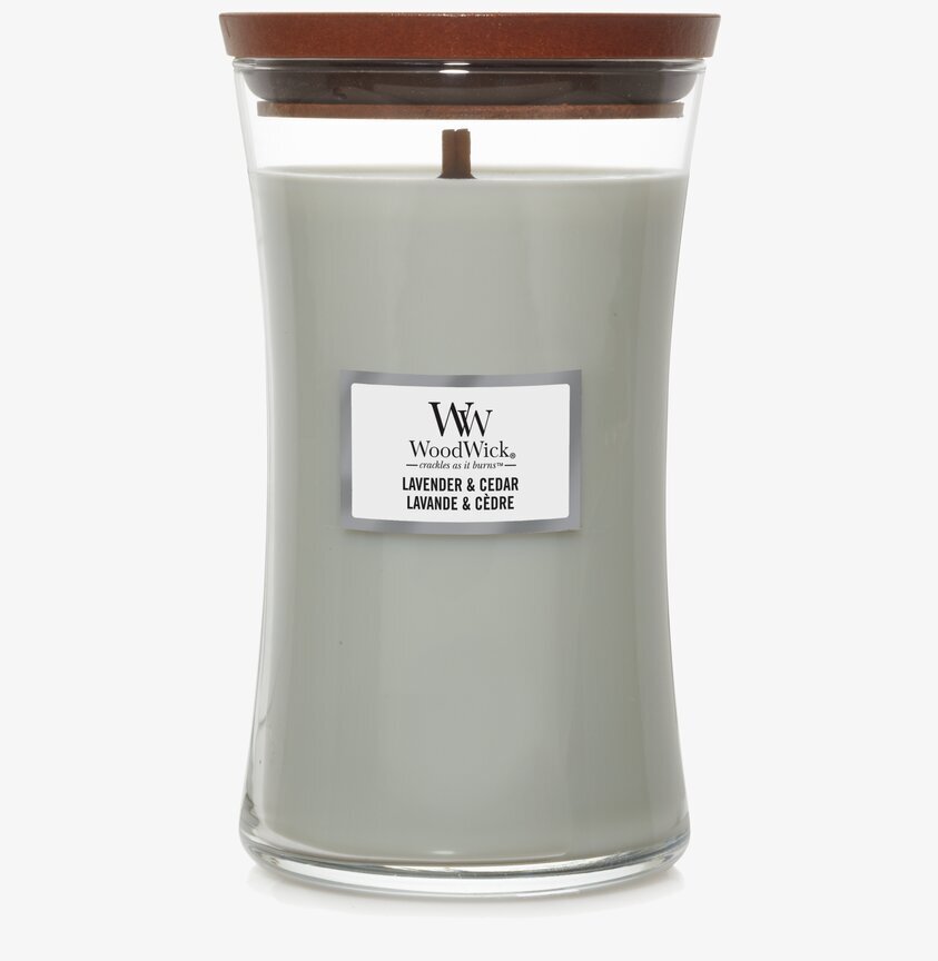 WoodWick Lavender & Cedar Large doftljus med trälock