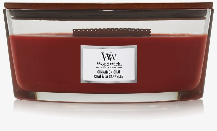 WoodWick Cinnamon Chai Ellips doftljus med träveke