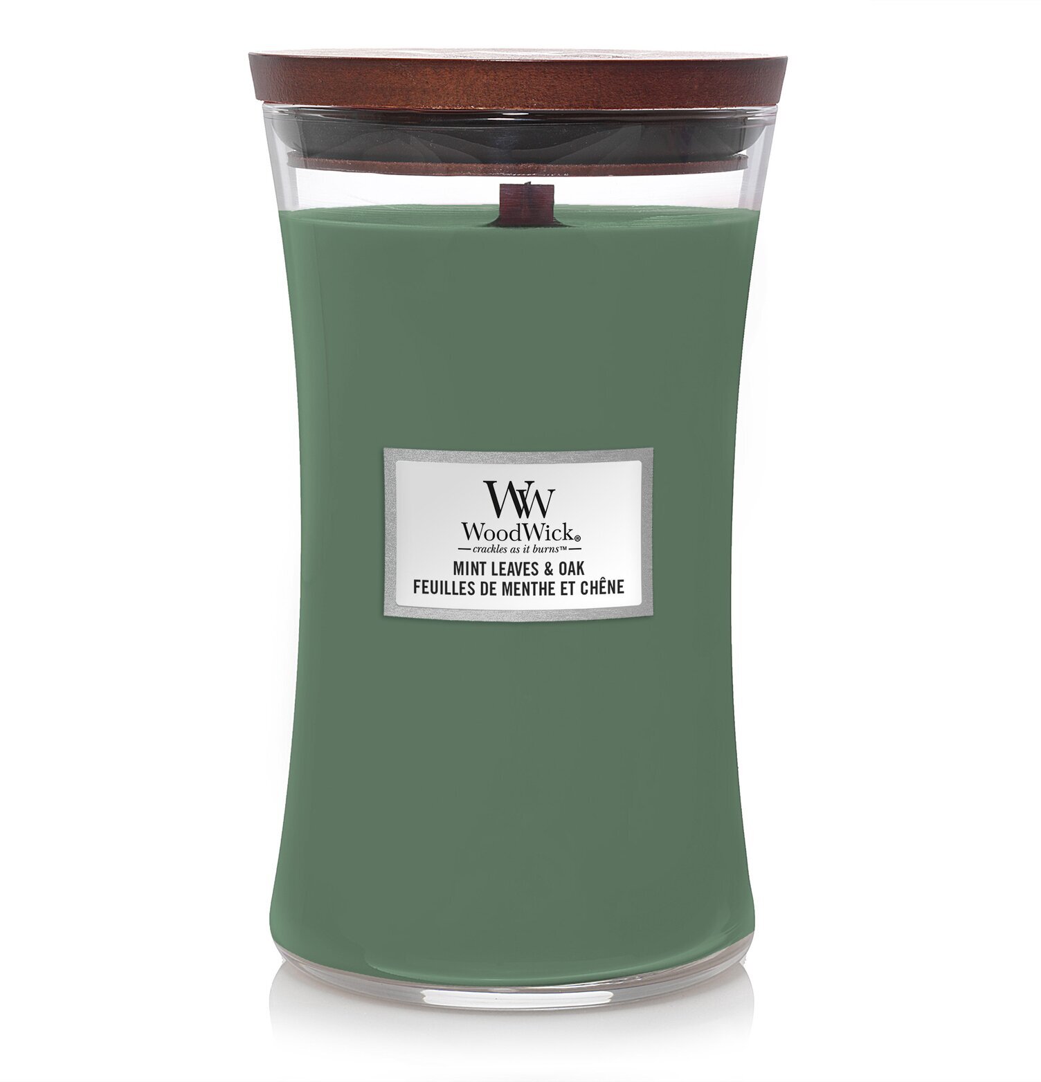 WoodWick Mint Leaves & Oak Large doftljus från WoodWick