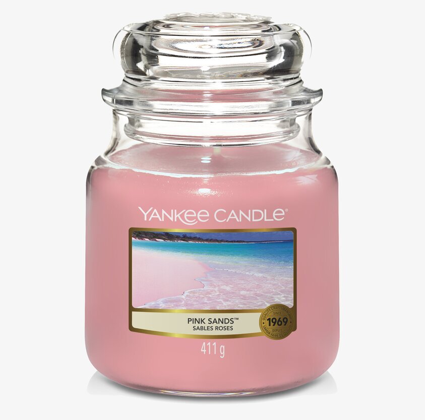Yankee Candle - Pink Sands Medium i genomskinlig glasburk