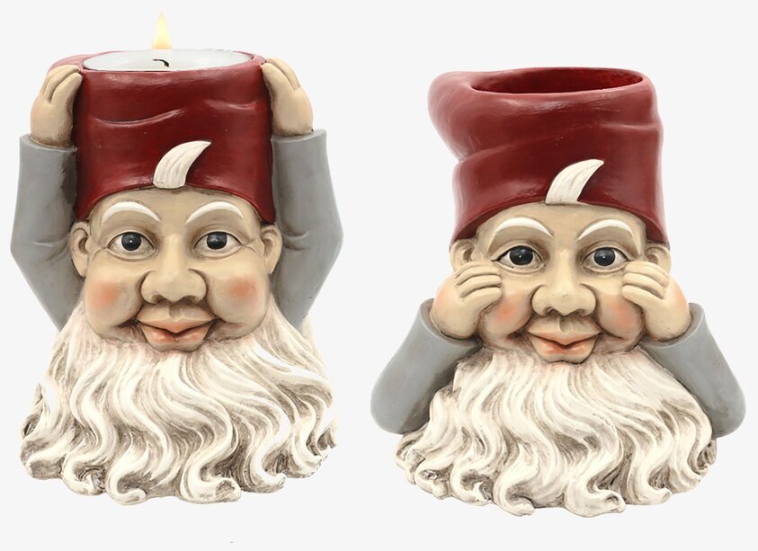 Ljusstake Tomte Värmeljus från A Lot Decoration, tomtefigur