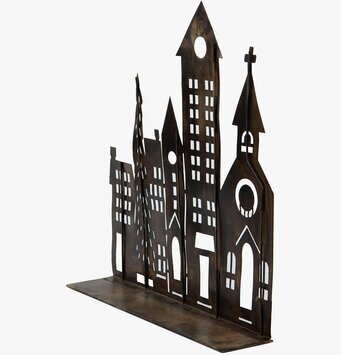 Hus Siluett Antik Brun från A Lot Decoration i metall