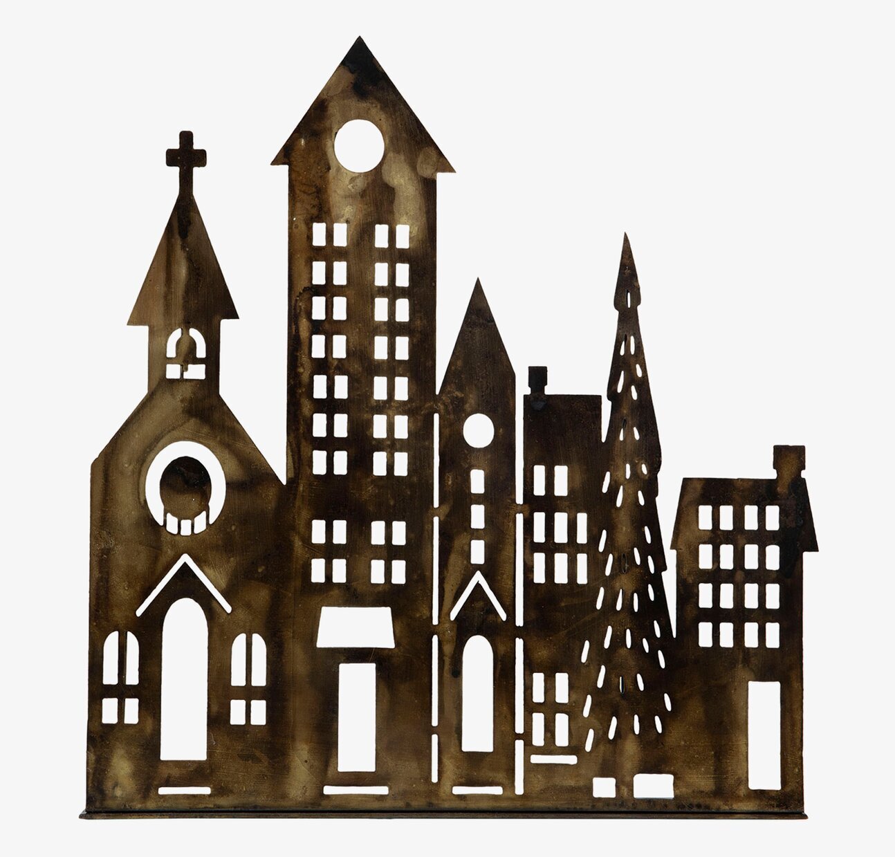 Hus Siluett Antik Brun från A Lot Decoration i metall