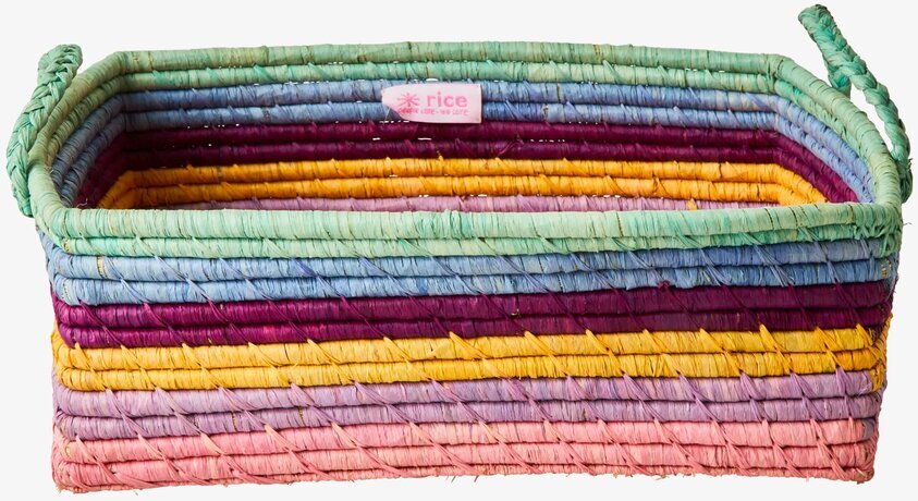 Korg Raffia Multi Large från Rice i färgglada nyanser