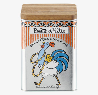 Foto av charmig plåtburk med tuppillustration