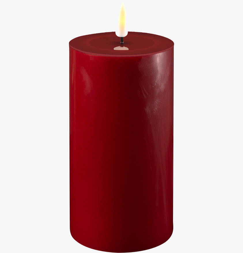 Blockljus LED Bordeaux 7.5x15cm från Deluxe Homeart