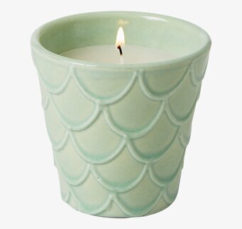 Ljus Keramik Grön från Rice, mintgrön med fiskfjällsmönster