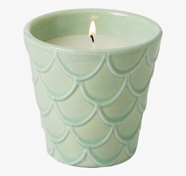 Ljus Keramik Grön från Rice, mintgrön med fiskfjällsmönster