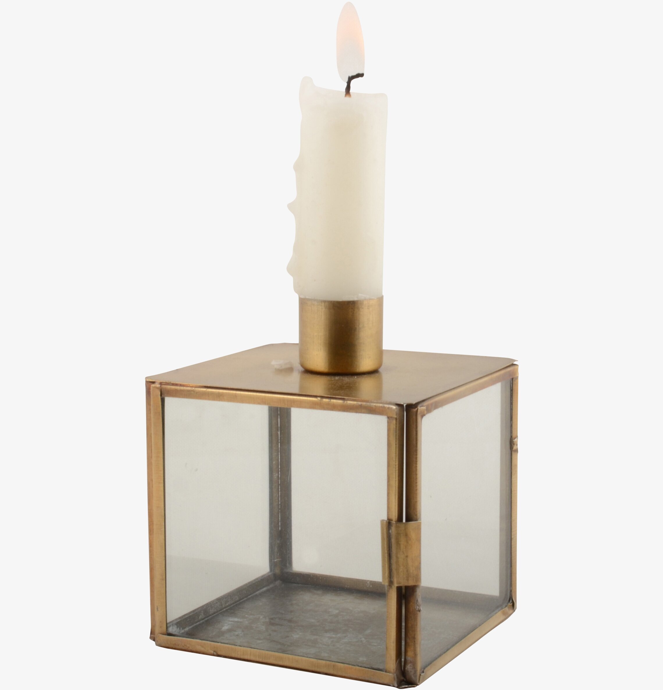 Ljusstake Glasbox Bönljus från IB Laursen i glas och mässing