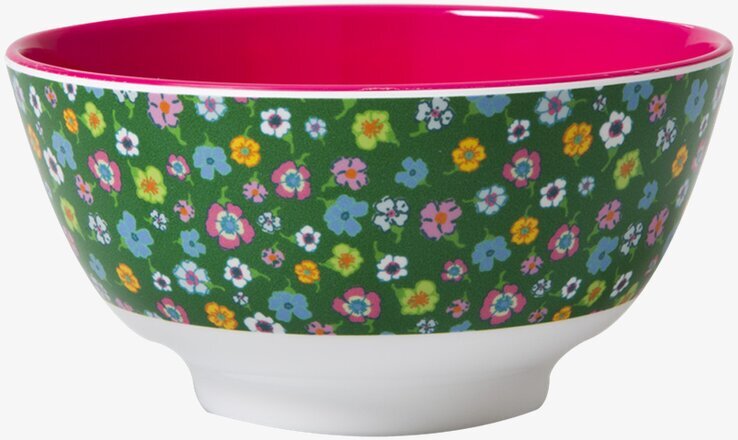 Skål Melamin Green Flower Print från Rice med blommönster