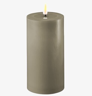 Blockljus LED Sand 7.5x15cm från Deluxe Homeart i sandfärg